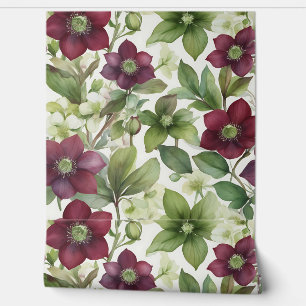 Papier Peint Elégante Freesia Floral Purple Aquarelle