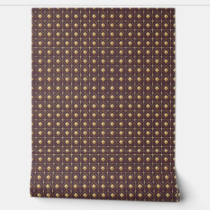 Papier Peint Elégante géométrie bordeaux et or