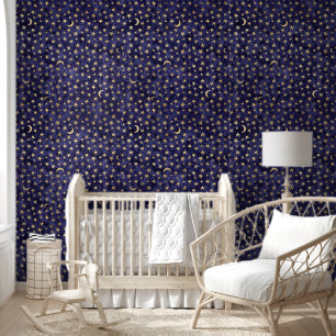 Papier Peint Élégante nuit étoilée sur la crèche violette