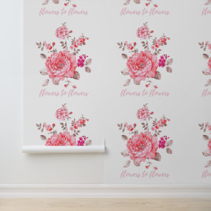 Papier Peint Élégante Pivoine Rose Vinyle Texturé Floral