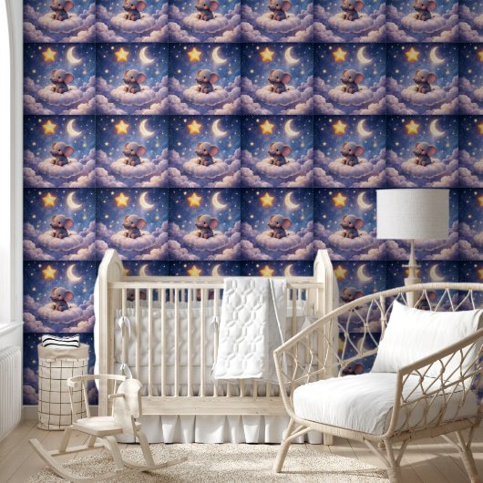 Papier peint éléphant pour nurserie (Enfants)
