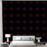 Eléphants Bébé Animaux Motifs mignons Rose Noir