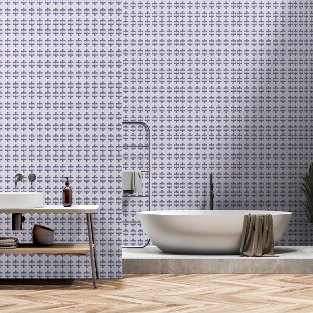 Papier Peint Embossed Indigo Gradient Paw Print Dog Outline (Salle de bain)