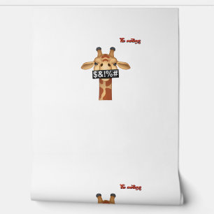 Papier Peint emoji insulter le visage de girafe en colère