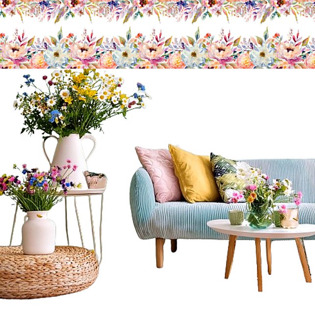 Papier Peint Empreintes florales pastel (Créateur téléchargé)