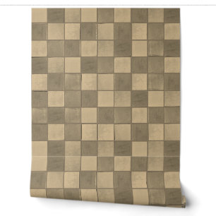 Papier peint en carreaux clairs Tan motif Vinyl