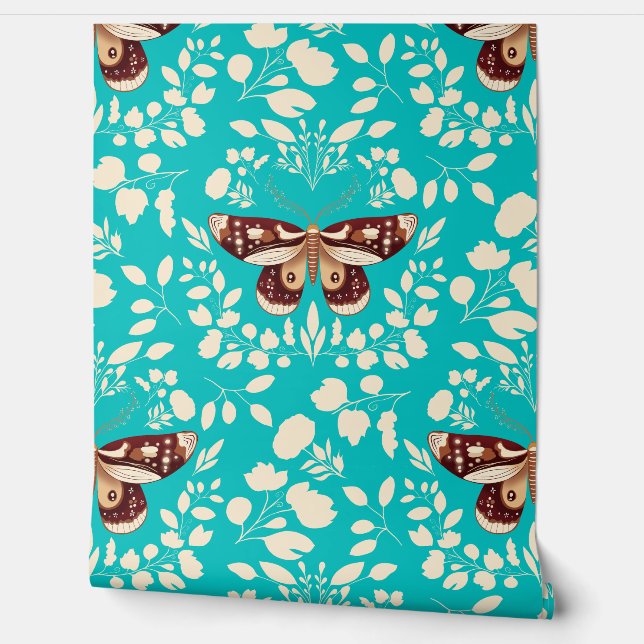 Papier peint en feuillage de teigne et de crème Br (Déroulement)