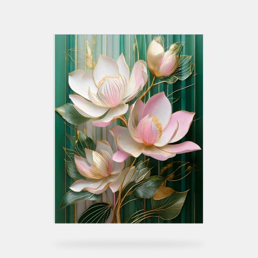 Papier peint en fleurs japonais Magnolia Art (Recto)