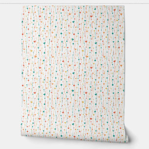 Papier Peint en vichy À damiers Coeurs Motifs Plaids sans coutu