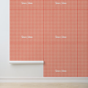 Papier peint En vichy rouge personnalisable - Pers