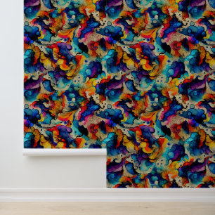Papier Peint Encre liquide colorée Motif d'abstraction