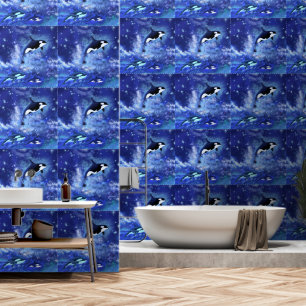 Papier Peint Épaulards sous la lumière de la lune bleue