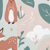 Papier Peint Épluche et bâtonnet de la forêt de renards et de c (Couture)