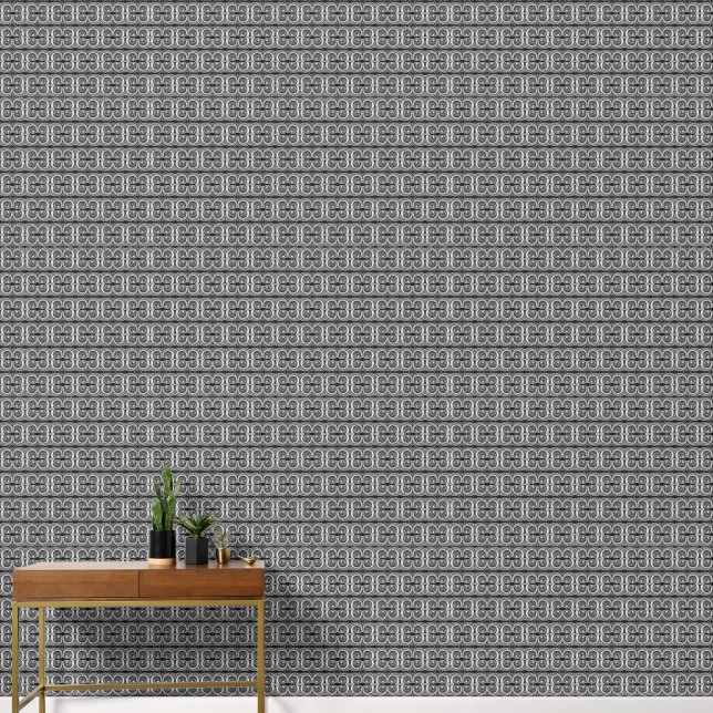 Papier Peint Escalier noir et blanc minuscule (Couloir)
