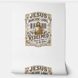 Papier Peint Étiquette de code-barres Jésus Rédimé Jésus Code-b