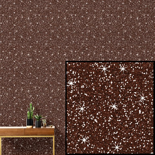 Papier Peint Étoiles Brown Foncé Mid
