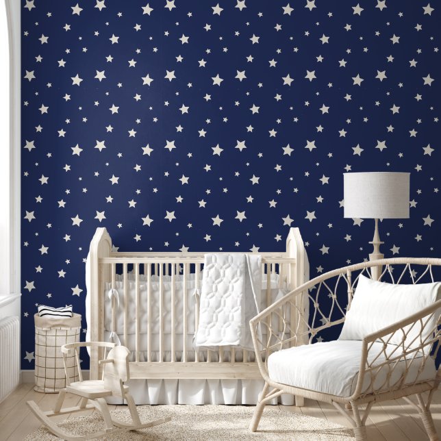 Papier Peint Étoiles de nuit modernes Whimsical (Enfants)