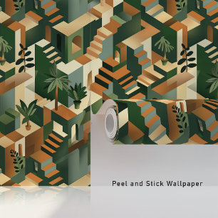 Papier Peint Évasions Géométriques Tropicales