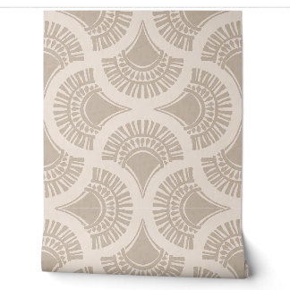 Papier Peint Éventail solaire géométrique boho textural - Pierr