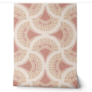 Papier Peint Éventail solaire géométrique boho texturé - Terrac