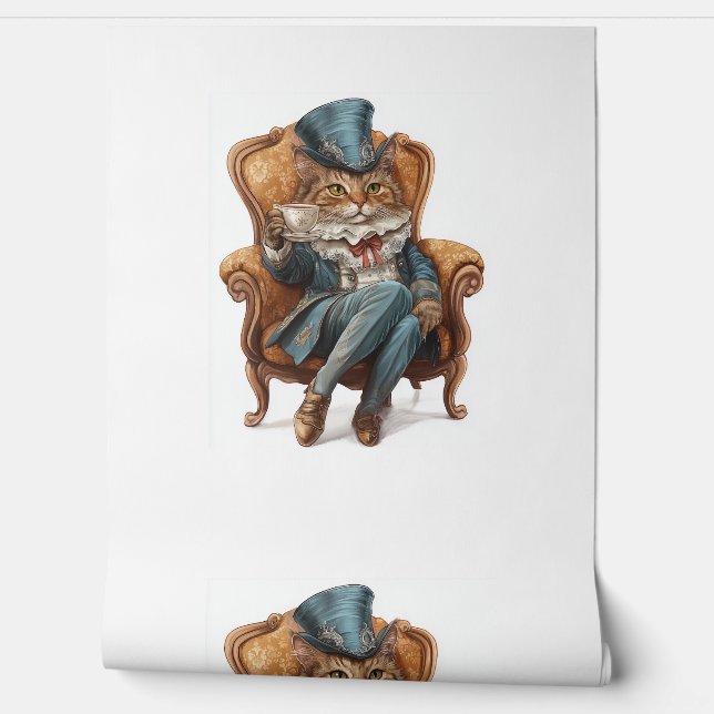Papier Peint Fancy Cat Society - Victorian Royal Kitty (Déroulement)