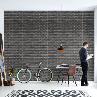 Papier Peint Faux Old Black Brick Wall