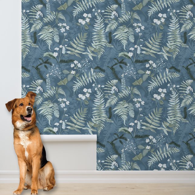 Papier Peint Fermes bleues et Feuilles (Créateur téléchargé)