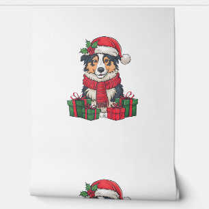 Papier Peint Fêtes de Noël du chien berger australien