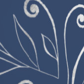 Papier Peint Feuillage élégant et filaments Argent et bleu mari (Couture)