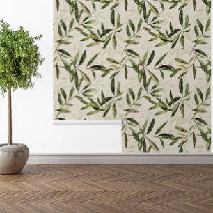Papier Peint Feuille de branche d'olivier quitte la Méditerrané