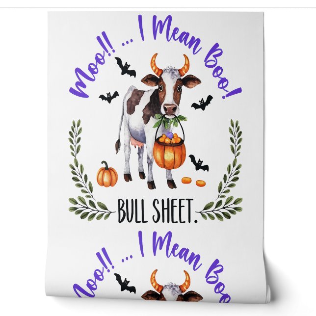 Papier Peint Feuille de taureau de vache d'Halloween (Déroulement)