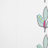 Papier Peint Feuille Pâle Aqua Avec Fleurs (Couture)