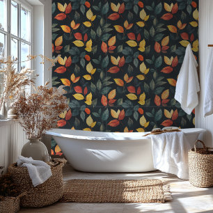 Papier Peint Feuilles automnales avec Arrière - plan noir