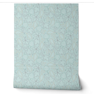 Papier Peint feuilles d'automne motif ligne art