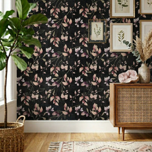 Papier Peint Feuilles De Pierre Roses Et Dorées Élégantes Sur F