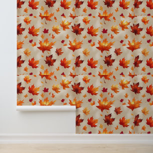 Papier Peint Feuilles d'érable de automne vibrant Peel et colle