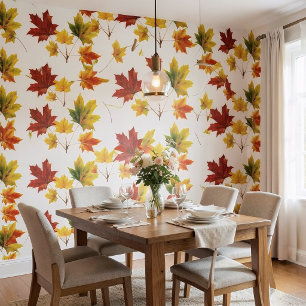 Papier Peint feuilles d'érable vintage