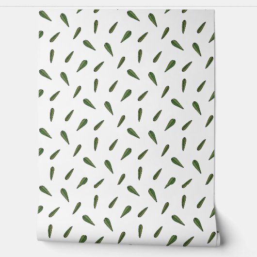 Papier Peint Feuilles du printemps, motif aquarelle (Déroulement)