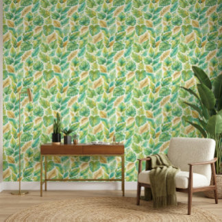 Papier Peint Feuilles élégantes de palmier tropical vert