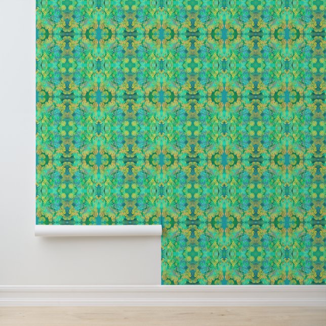 Papier Peint Feuilles verts tropicaux (Application)