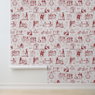 Papier Peint Fierté et préjugé Toile blanche rouge