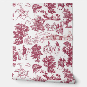 Papier Peint Fierté et préjugés Chevaux Burgundy Toile blanche