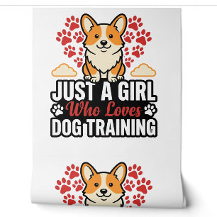 Papier Peint Fille de dressage de chien Corgi Vintage Vector Co