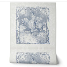 Fille équestre romantique Cottagecore Delft Bleu