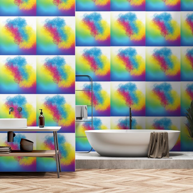 Papier Peint flash de couleur (Salle de bain)