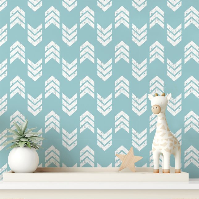 Papier Peint Flèche Chevron Bleu Ciel (Créateur téléchargé)