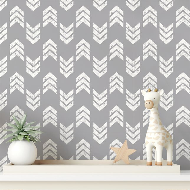 Papier Peint Flèche grise en forme de chevron (Créateur téléchargé)