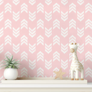 Papier Peint Flèche rose Chevron