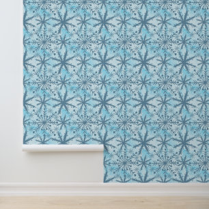 Papier Peint Flèches de neige bleu deux tons