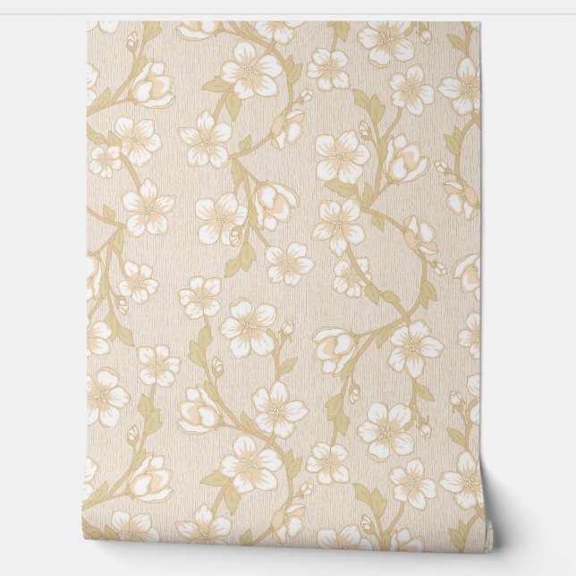 Papier Peint Fleur botanique moderne (Déroulement)